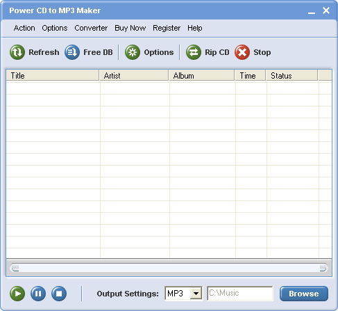!1 Power CD to MP3 Maker 1.00 software screenshot