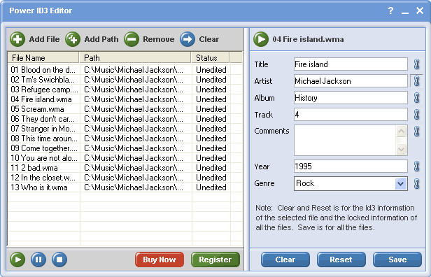 !1 Power ID3 Editor 1.00 software screenshot