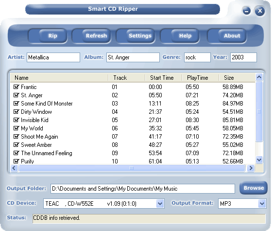 #1 Smart CD Ripper PRO 8.12 software screenshot