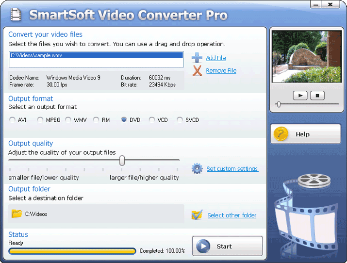 #1 SmartSoft Video Converter Pro 8.5 software screenshot