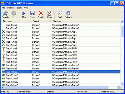 10-Strike MP3-Scanner 2.1 software screenshot