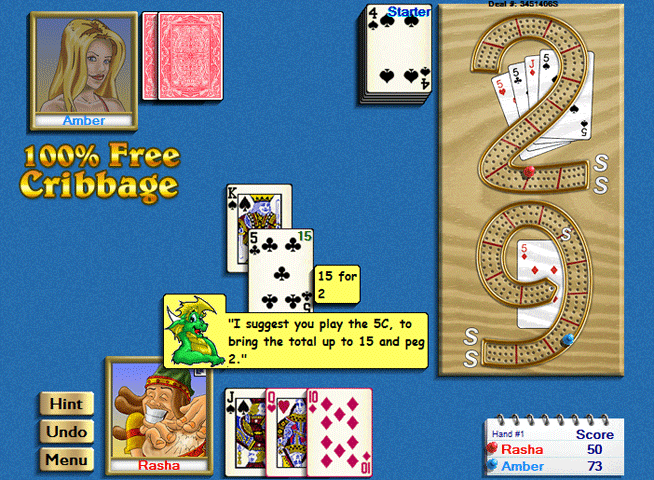 100% Free Cribbage Card Game for Windows 7.40 software screenshot