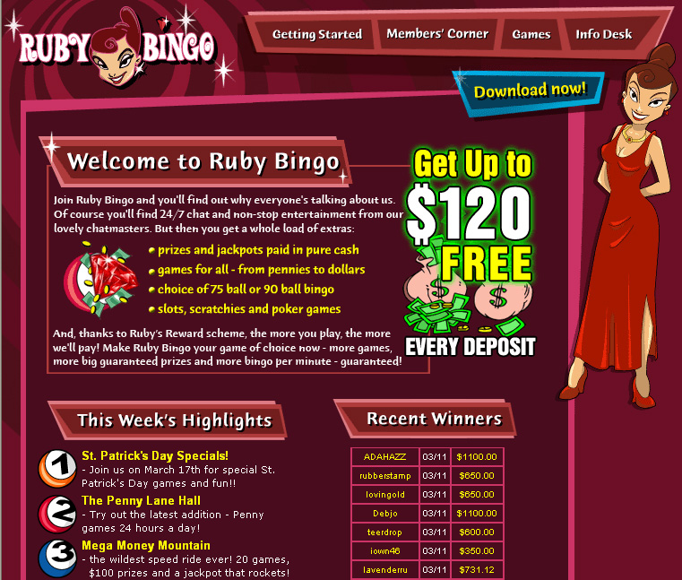 !! $120 RUBY BINGO DELUXE 6.1 software screenshot