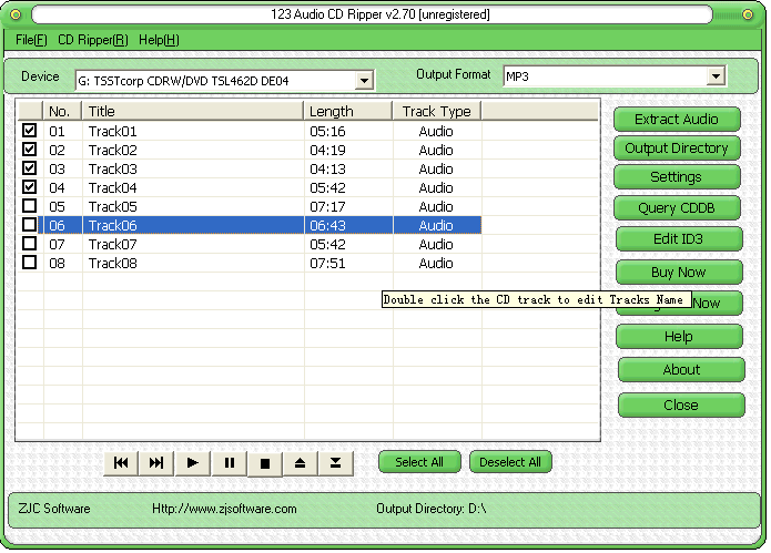 123 Audio CD Ripper 2.70 software screenshot