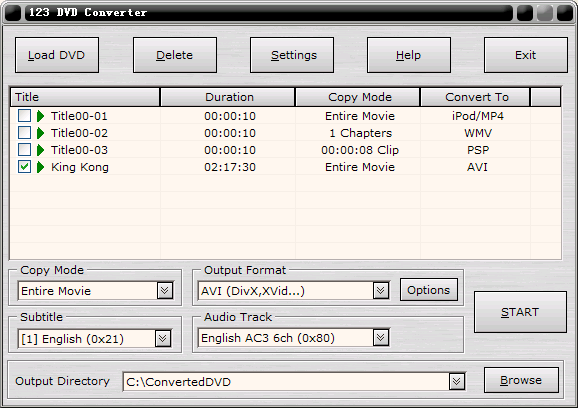123 DVD Converter 4.7.6.4 software screenshot