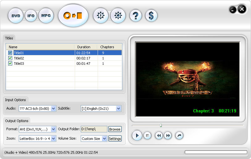 123 DVD Ripper 1.00 software screenshot
