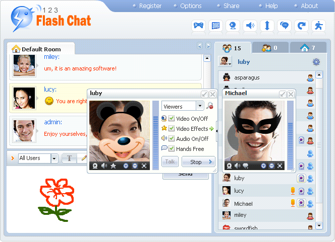 123 Flash Chat Module for vBulletin 2.0 software screenshot