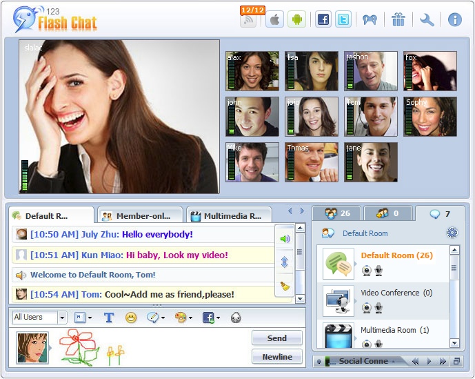 123 Flash Chat 10.0-20131101 software screenshot