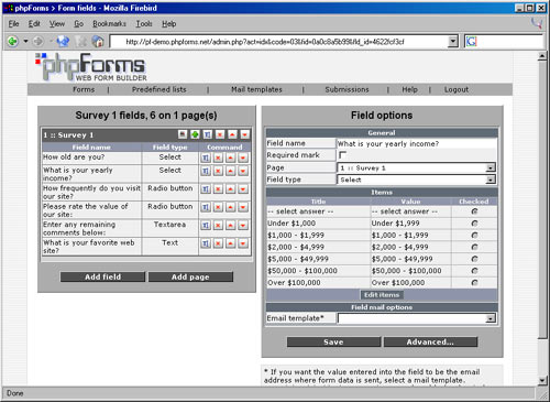 123 HTML Forms 1.0.7 software screenshot