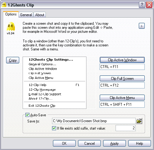 12Ghosts Clip 9.70 software screenshot