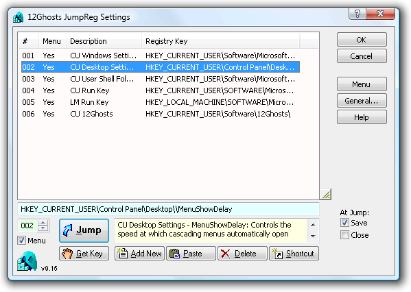 12Ghosts JumpReg 9.70 software screenshot