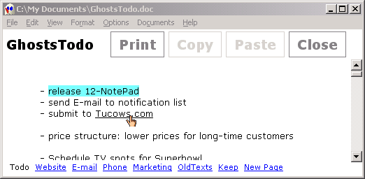 12Ghosts Notepad 9.70 software screenshot