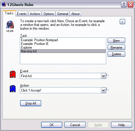 12Ghosts Robo 9.70 software screenshot