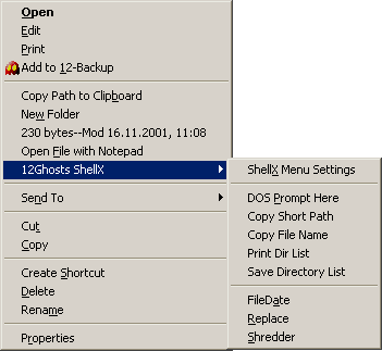 12Ghosts ShellX 9.70 software screenshot