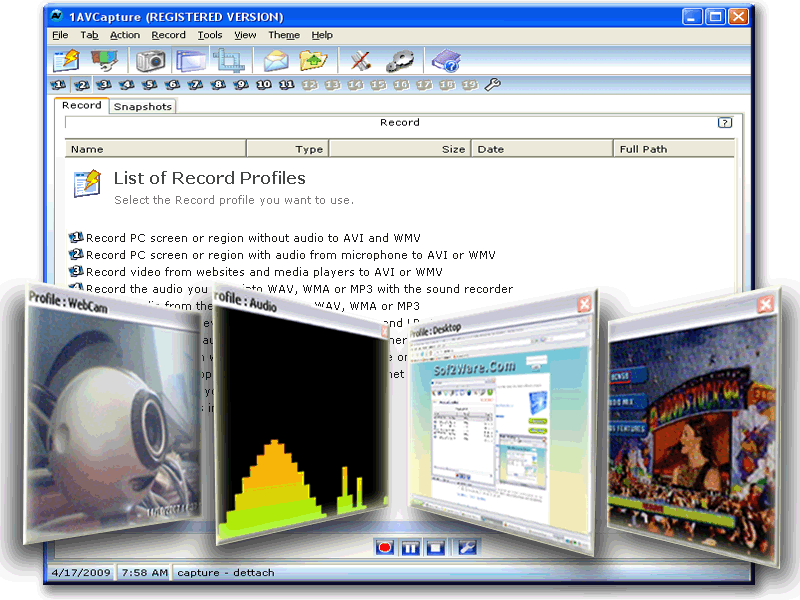 1AVCapture 1.9.9.00 software screenshot