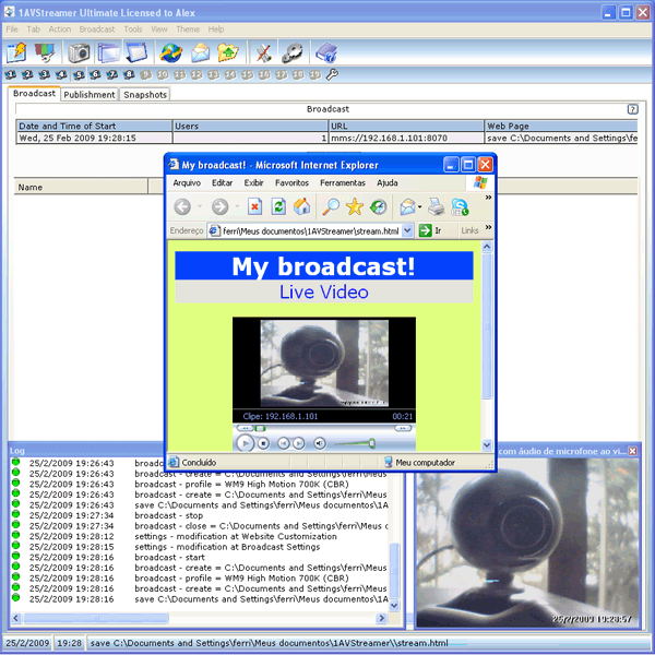 1AVStreamer 2.0.0.70 software screenshot