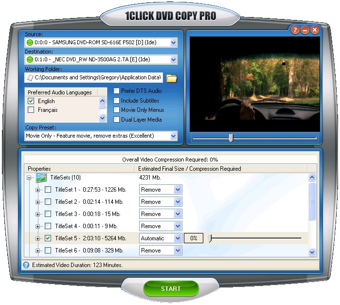 1Click DVD Copy Pro 5.1.1.5 software screenshot