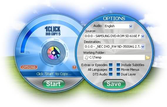 1Click DVD Copy Software 5.0.2.1 software screenshot