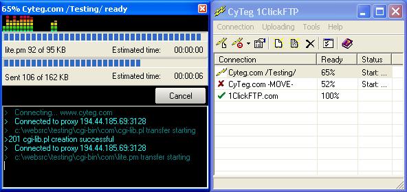 1ClickFTP 2.10 software screenshot