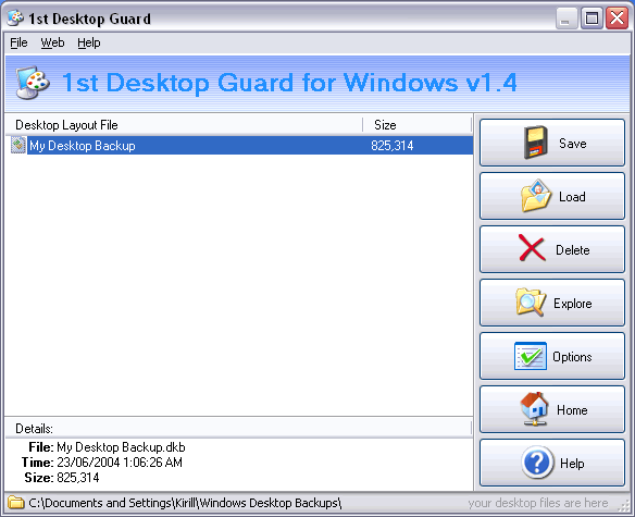 1st Desktop Guard 3.1 software screenshot
