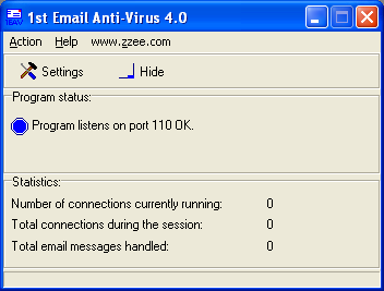 1st Email Anti-Virus 4.0 software screenshot