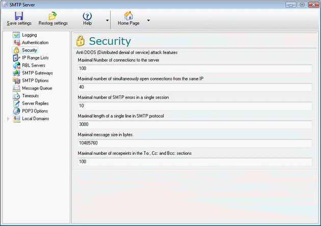 1st Email Security 5.23 software screenshot