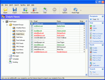 1st Mail Sender 4.2 software screenshot