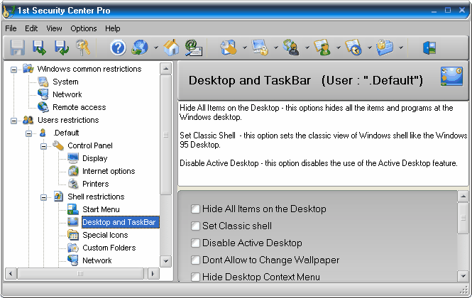 1st Security Center Pro 7.5.2.3 software screenshot