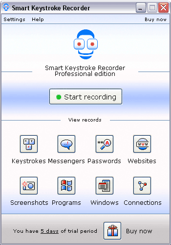 1st Smart Keystroke Recorder Pro 7.9 software screenshot