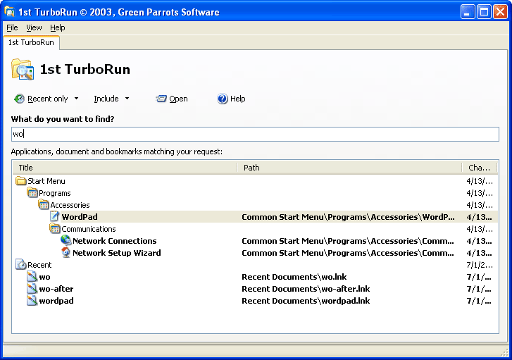 1st TurboRun 2.0 software screenshot