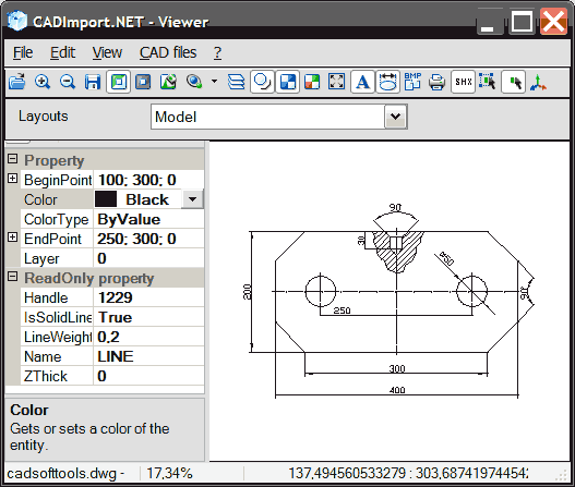 2D / 3D CAD Import .NET: DWG, DXF, PLT 8.0 software screenshot