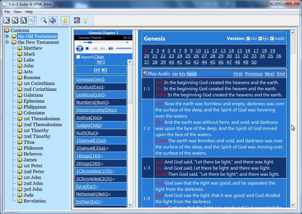 3-in-1 Audio & HTML Bible 3.0 software screenshot