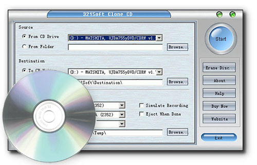 321 Clone CD 1.311.176 software screenshot