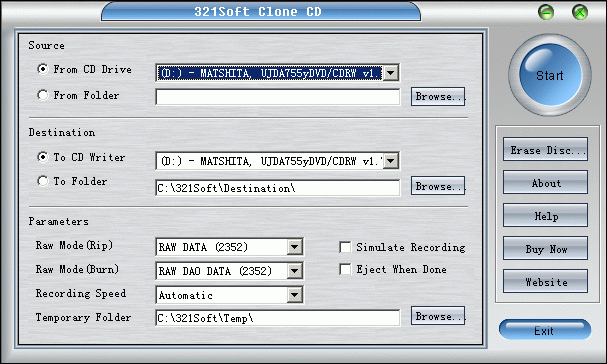 321Soft Clone CD 1.20.4 software screenshot
