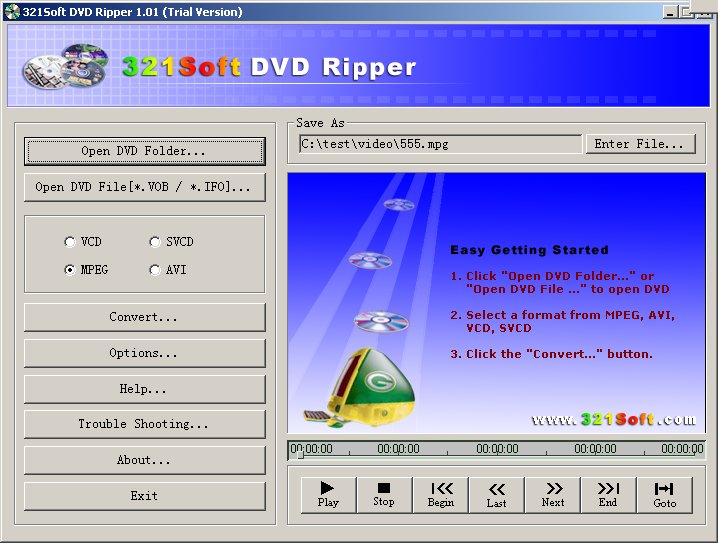 321Soft DVD Ripper 1.01.4 software screenshot