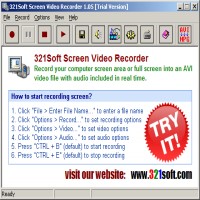 321Soft Screen Video Recorder tunny 1.05 software screenshot