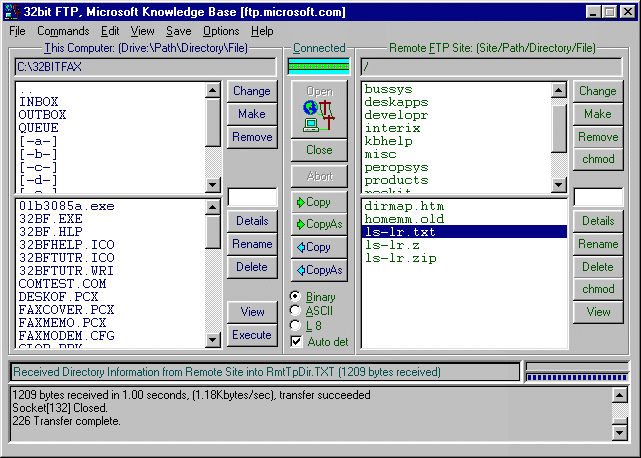 32bit FTP 16.11.01 software screenshot