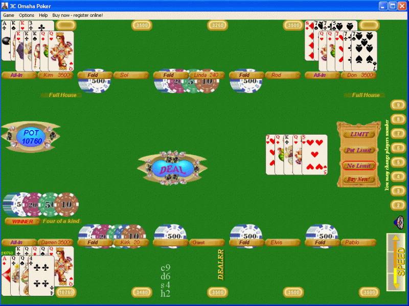 3C Omaha Poker 5.1 software screenshot