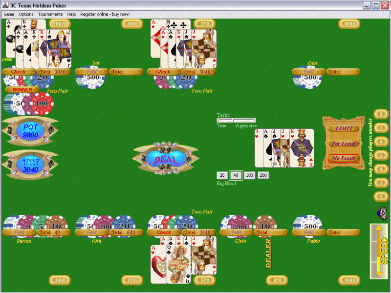 3C Poker 7.1 software screenshot