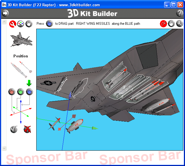 3D Kit Builder (F22 Raptor) 3.5 software screenshot