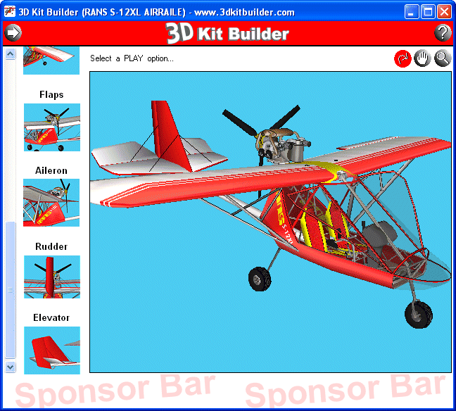 3D Kit Builder (RANS S-12XL AIRAILE) 3.5 software screenshot