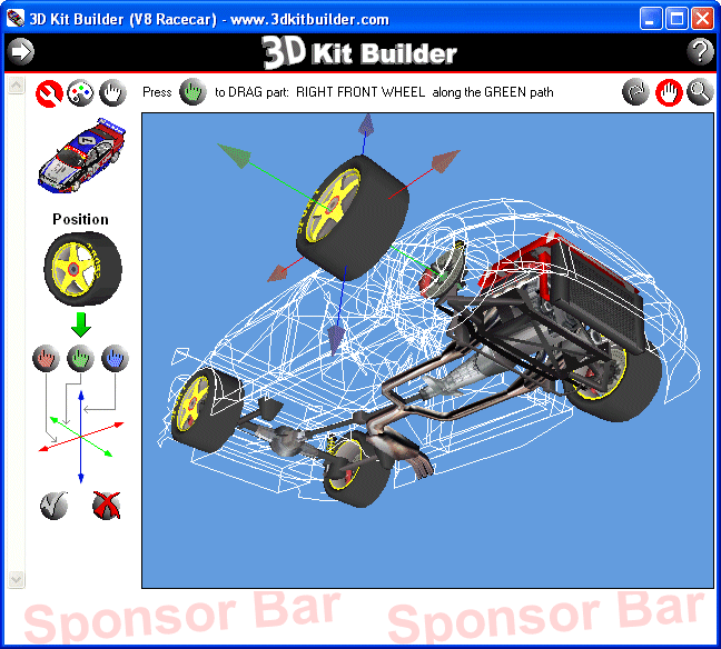3D Kit Builder (V8 Racecar) 3.5 software screenshot