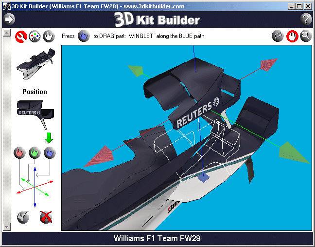 3D Kit Builder (Williams FW28) 3.20 software screenshot