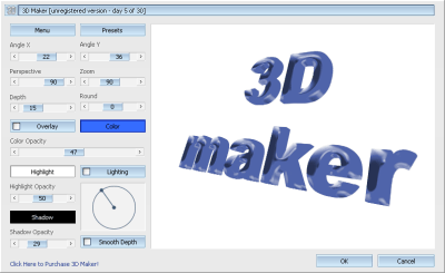 3D Maker 1.2 software screenshot