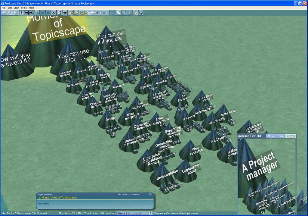 3D Topicscape Lite 1.20 software screenshot