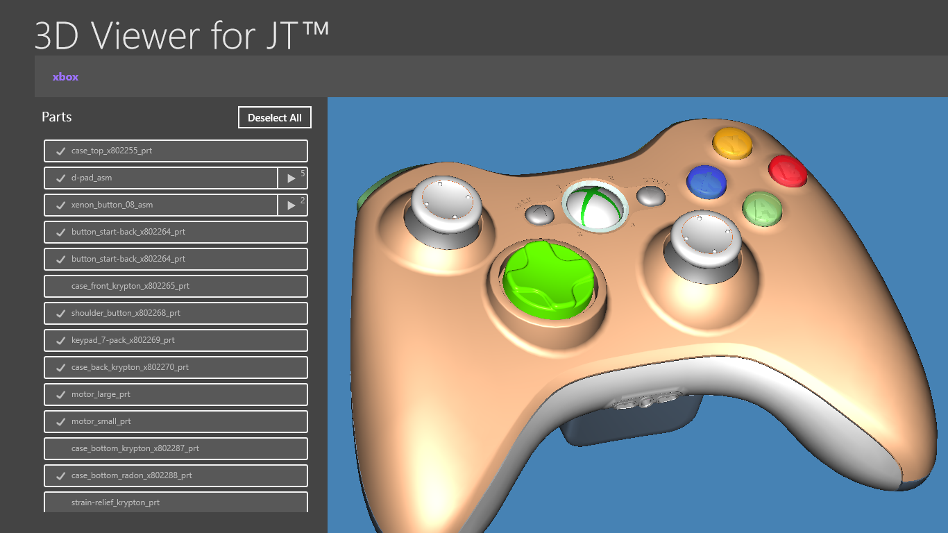 3D Viewer for JT for Windows 8  software screenshot
