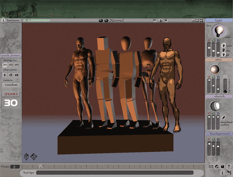 3D Virtual Figure Drawing Studio Male 1.071 software screenshot
