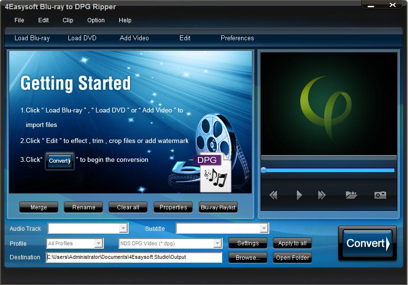 4Easysoft Blu-ray to DPG Ripper 3.1.32 software screenshot