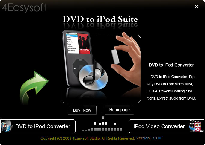 4Easysoft DVD to iPod Suite 3.3.32 software screenshot