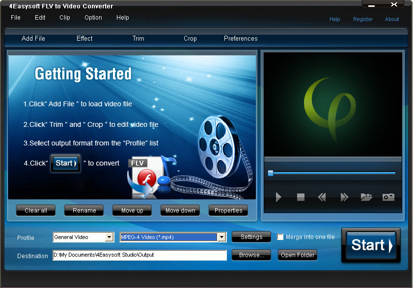 4Easysoft FLV to Video Converter 3.1.26 software screenshot